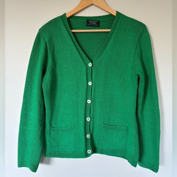 Lauren Ralph Lauren Sweaters - Ralph Lauren Emerald Green Cotton Cardigan